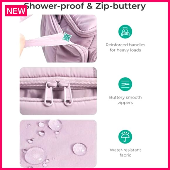 Large Travel Toiletry Bag with Wet/Dry Separation, Water-Resistant Organizer - Picture 7 of 7